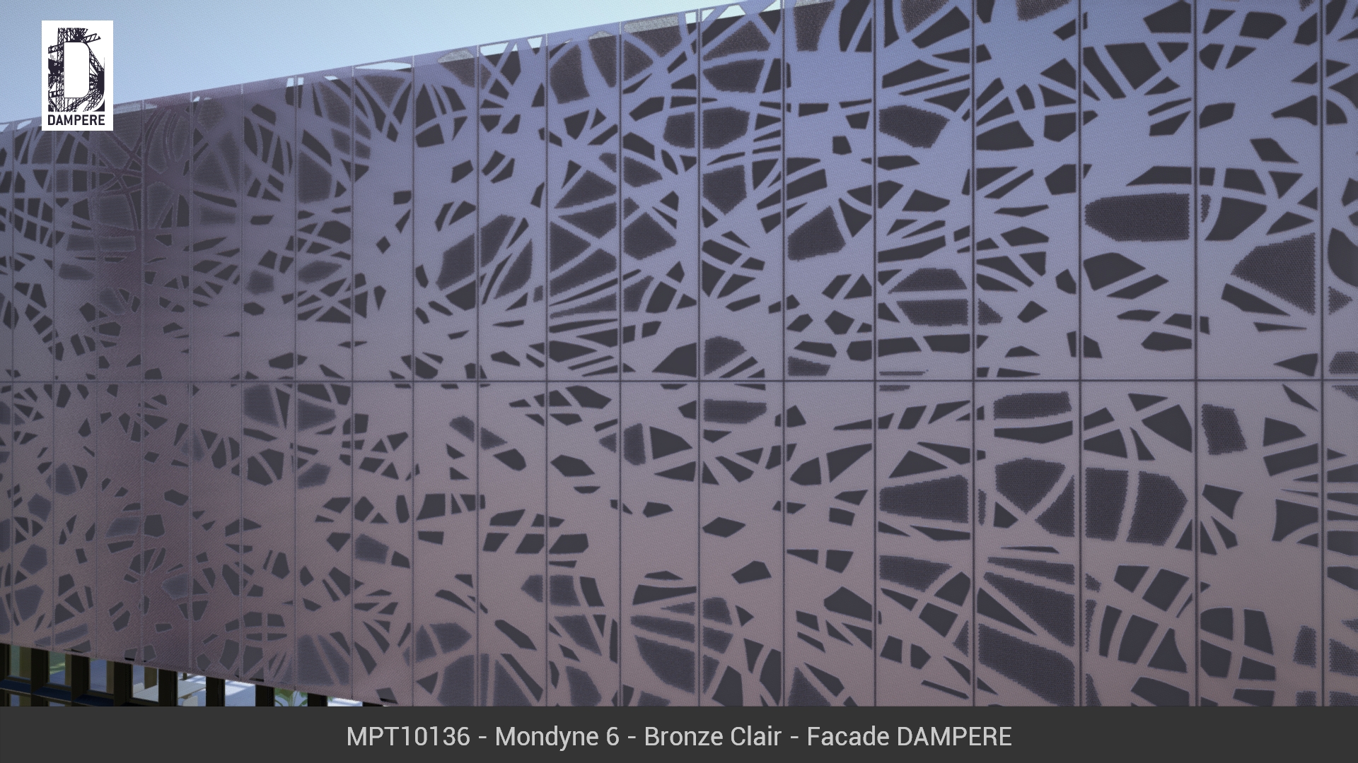 Facade du batiment 3D orné du motif Mondyne
