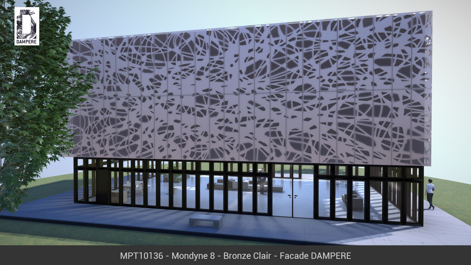 Facade Nord du batiment 3D avec le motif Mondyne