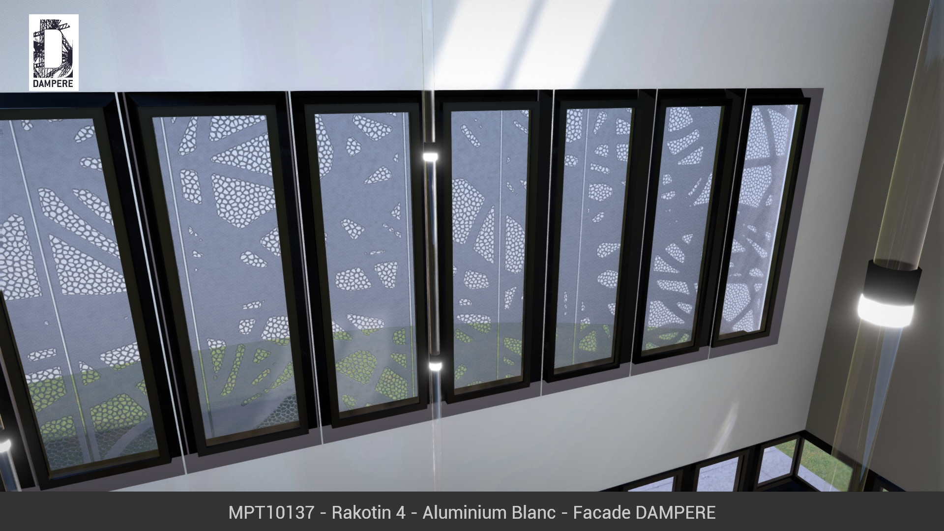 Vue interieure de la Facade du batiment 3D avec le motif RAKOTIN